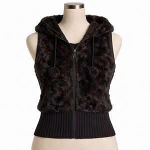 Y2K Rabbit Hair Fur Hooded Vest
